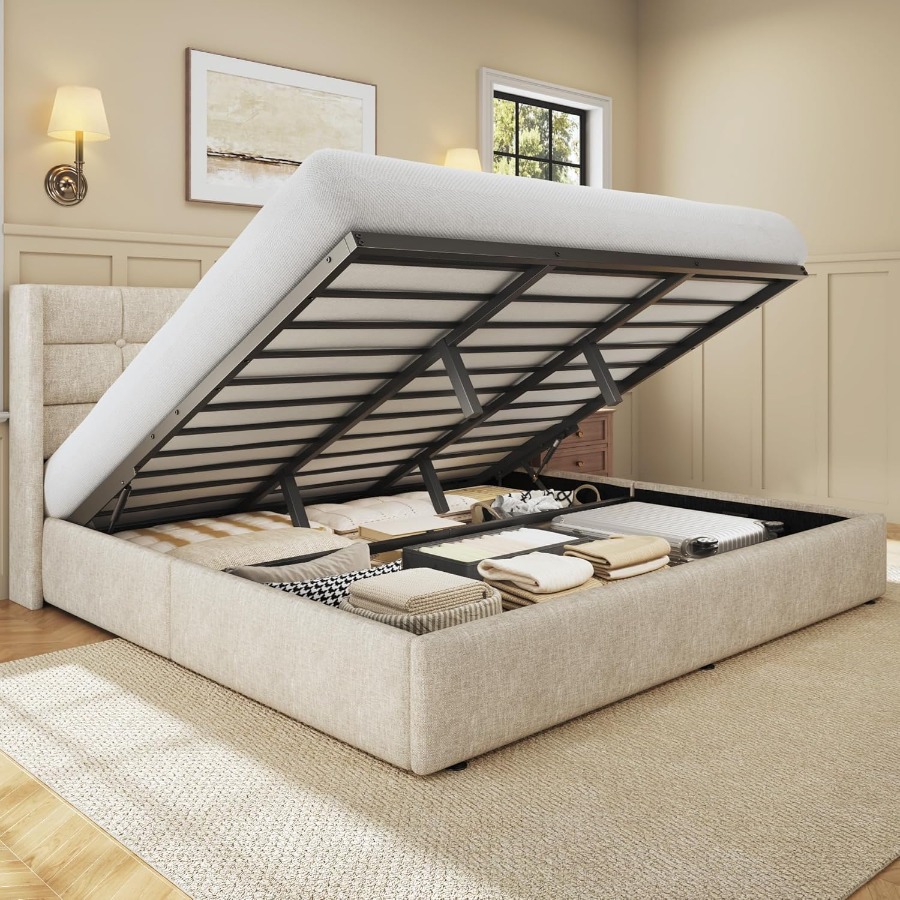 Gas Lift Storage Bed Hydraulic - Size Lift Up Storage Bed Frame,