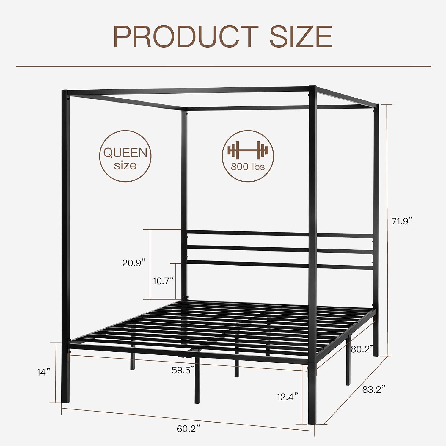 Canopy Bed Frame Metal Queen - Queen Size Metal Canopy Bed Frame,