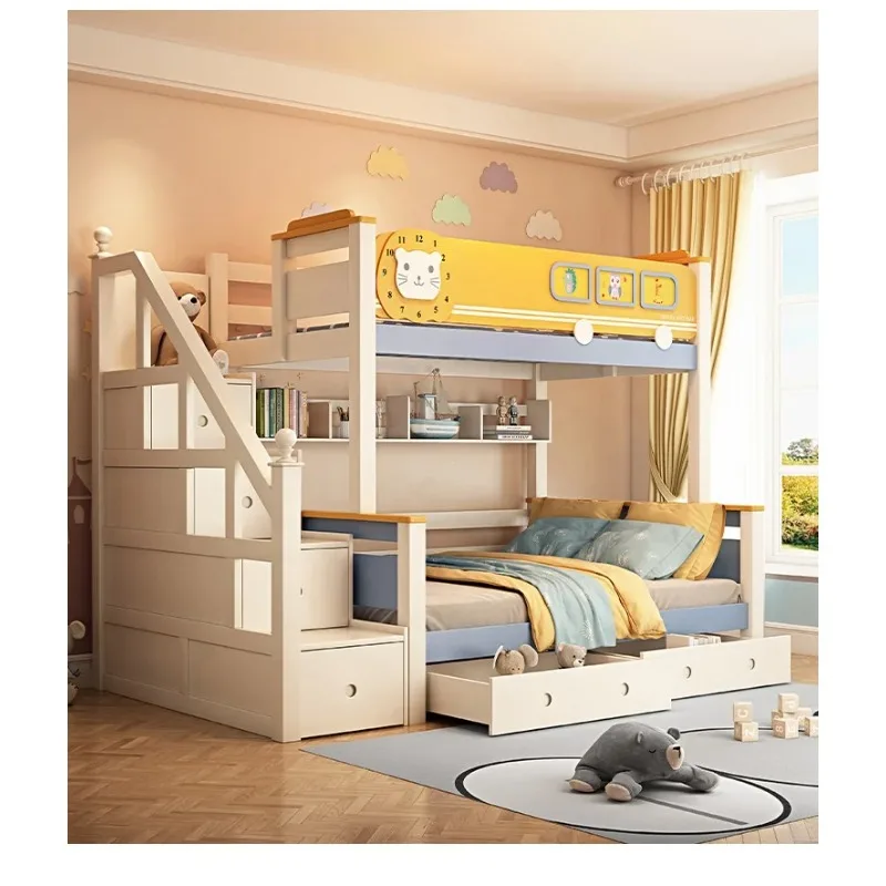 Furniture Wood Loft Kids room  - Bunk Bed With Stairs And Slide ulasan dan harga