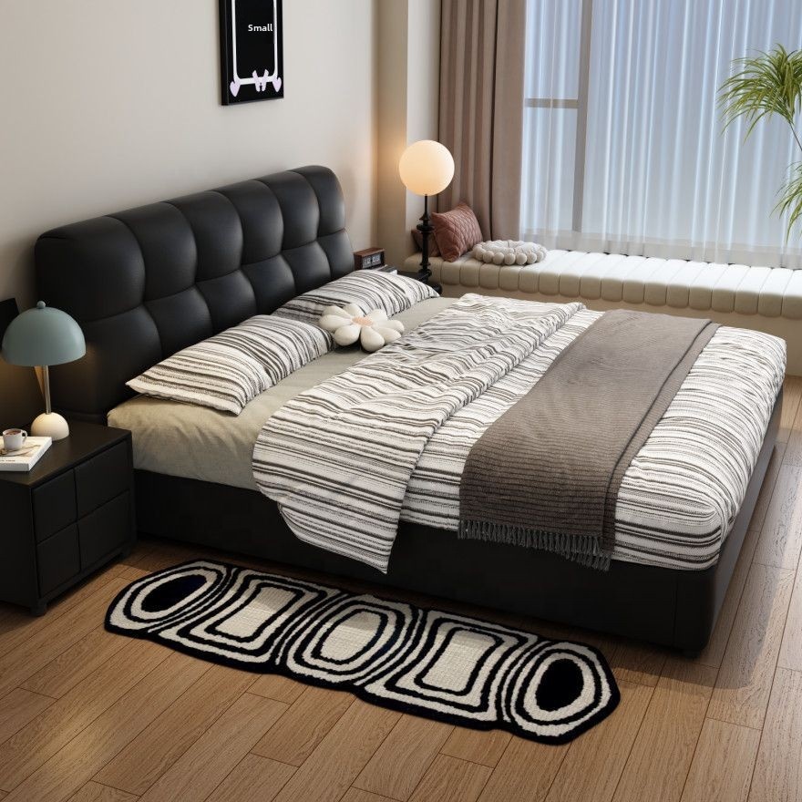#Black Tufted Leather Storage  - King Size Bed Frame With Storage Drawers ulasan dan harga