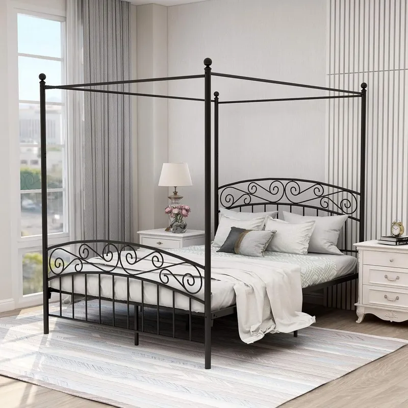 Queen Size Canopy Bed Frame Fo - Canopy Bed Frame Metal Queen ulasan dan harga