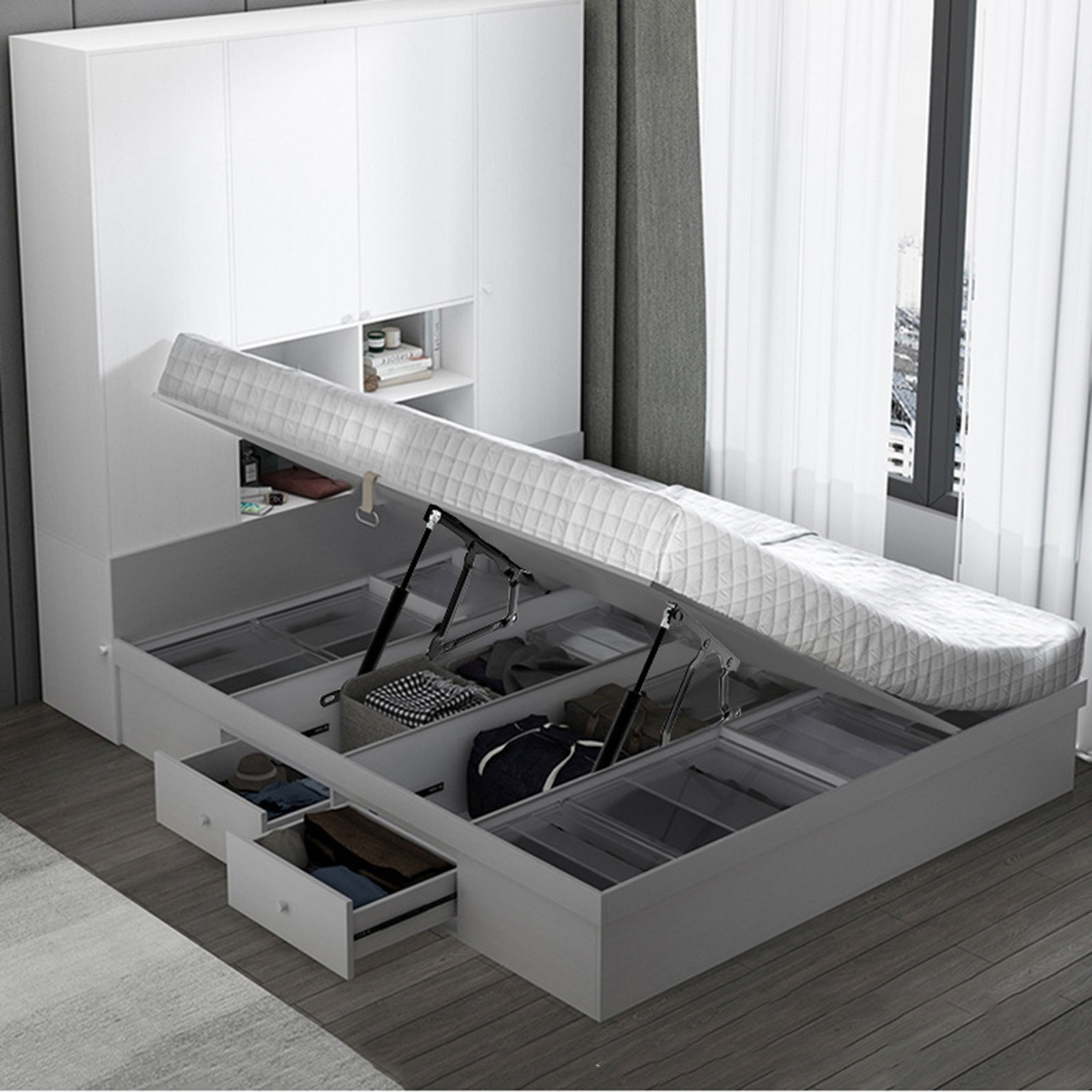 2Pcs Bed Lift Mechanism Hydrau - Gas Lift Storage Bed Hydraulic ulasan dan harga