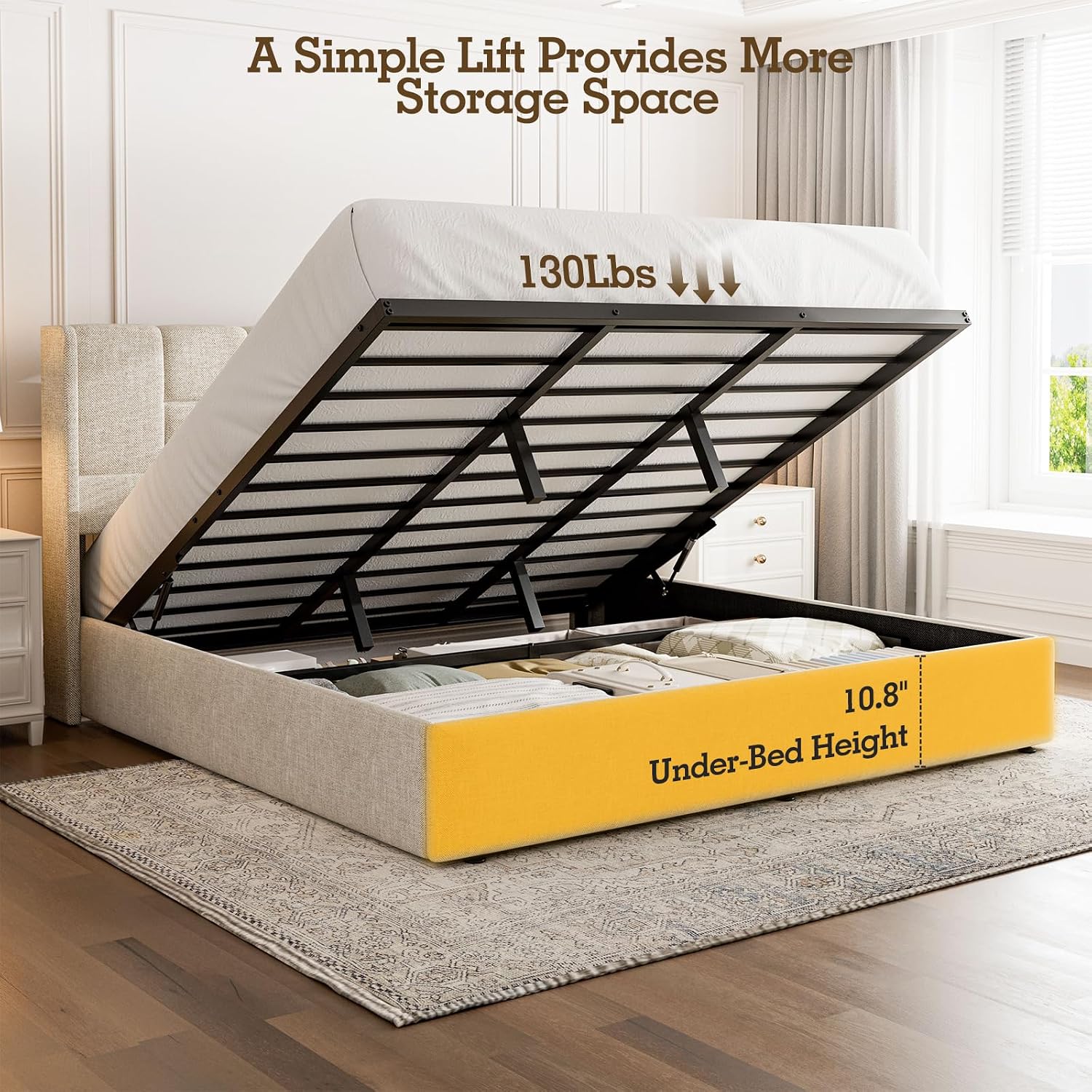 King Bed Frame Hydraulic Gas L - Gas Lift Storage Bed Hydraulic ulasan dan harga