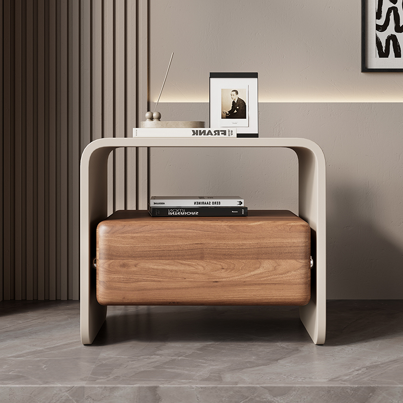 Luxury Solid Wood Rotating Nig - Solid Wood Nightstand 2 Drawers ulasan dan harga