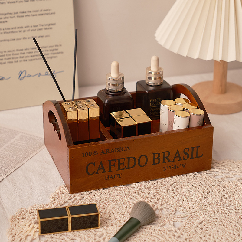 Zakka retro wooden portable si - Storage ulasan dan harga