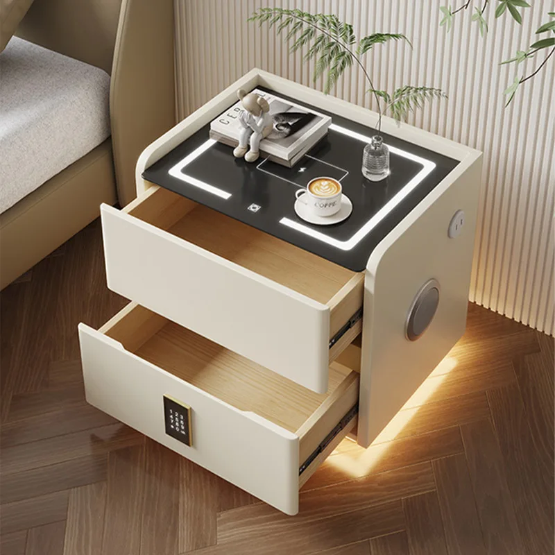Intelligent Solid Wood Bedside - Solid Wood Nightstand 2 Drawers ulasan dan harga
