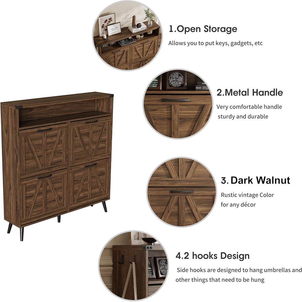 Shoe Cabinet with 4 lip Ders,a - Shoe Rack Cabinet Narrow Entryway ulasan dan harga