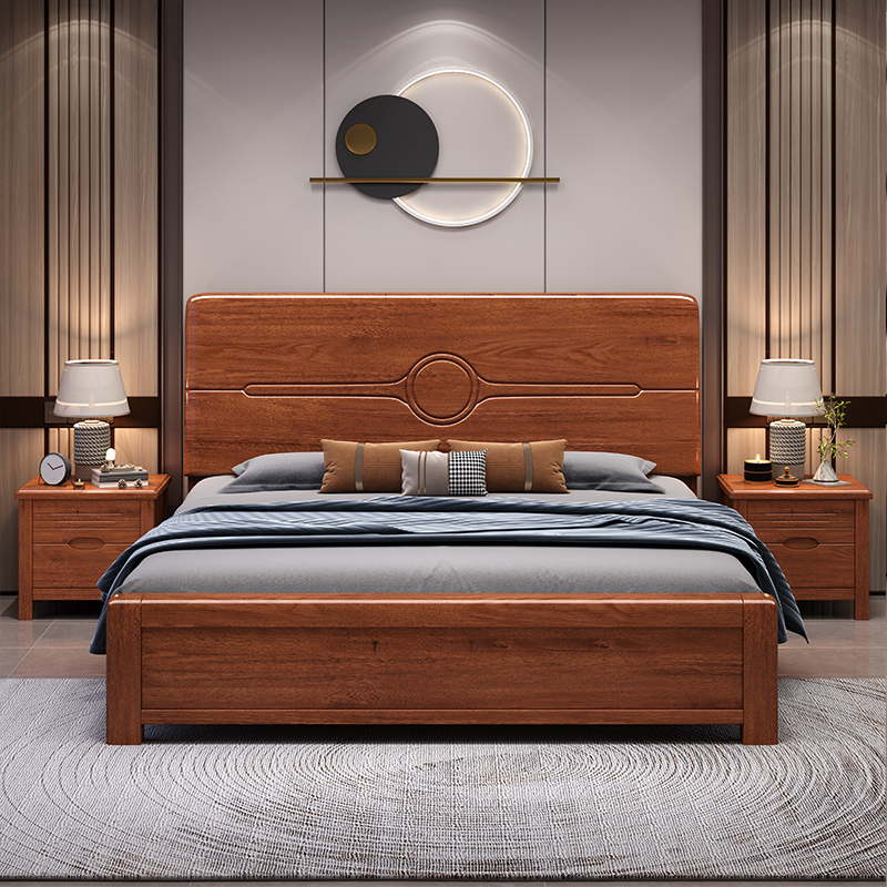 @￥Walnut Solid Wood Bed Simple - Gas Lift Storage Bed Hydraulic ulasan dan harga