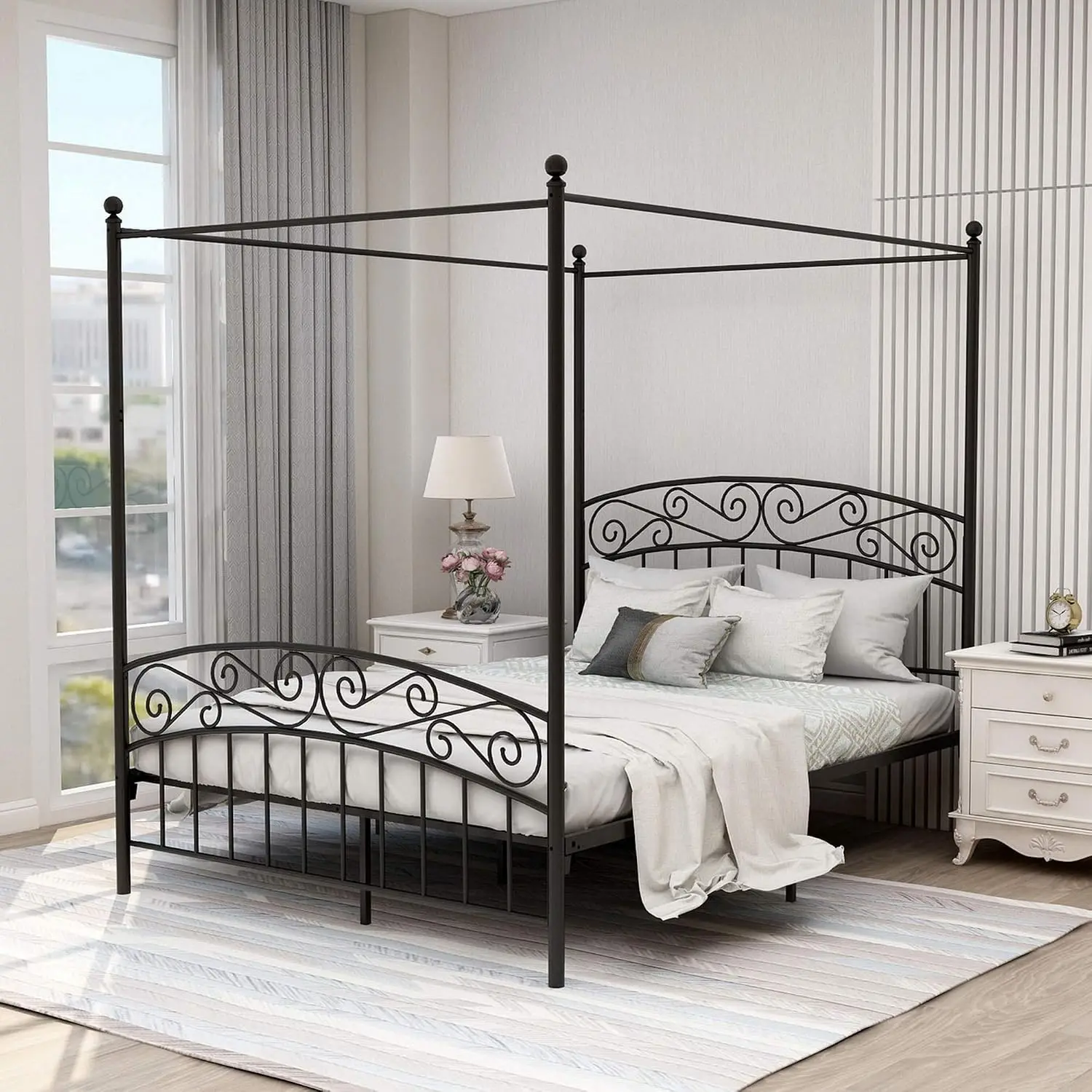 Queen Size Canopy Bed Frame Fo - Canopy Bed Frame Metal Queen ulasan dan harga