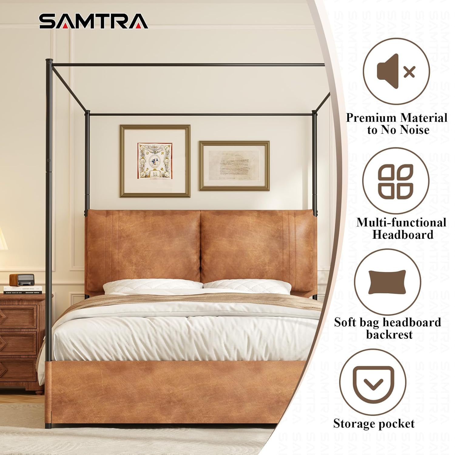 Queen Canopy Bed Frame with Ta - Canopy Bed Frame Metal Queen ulasan dan harga