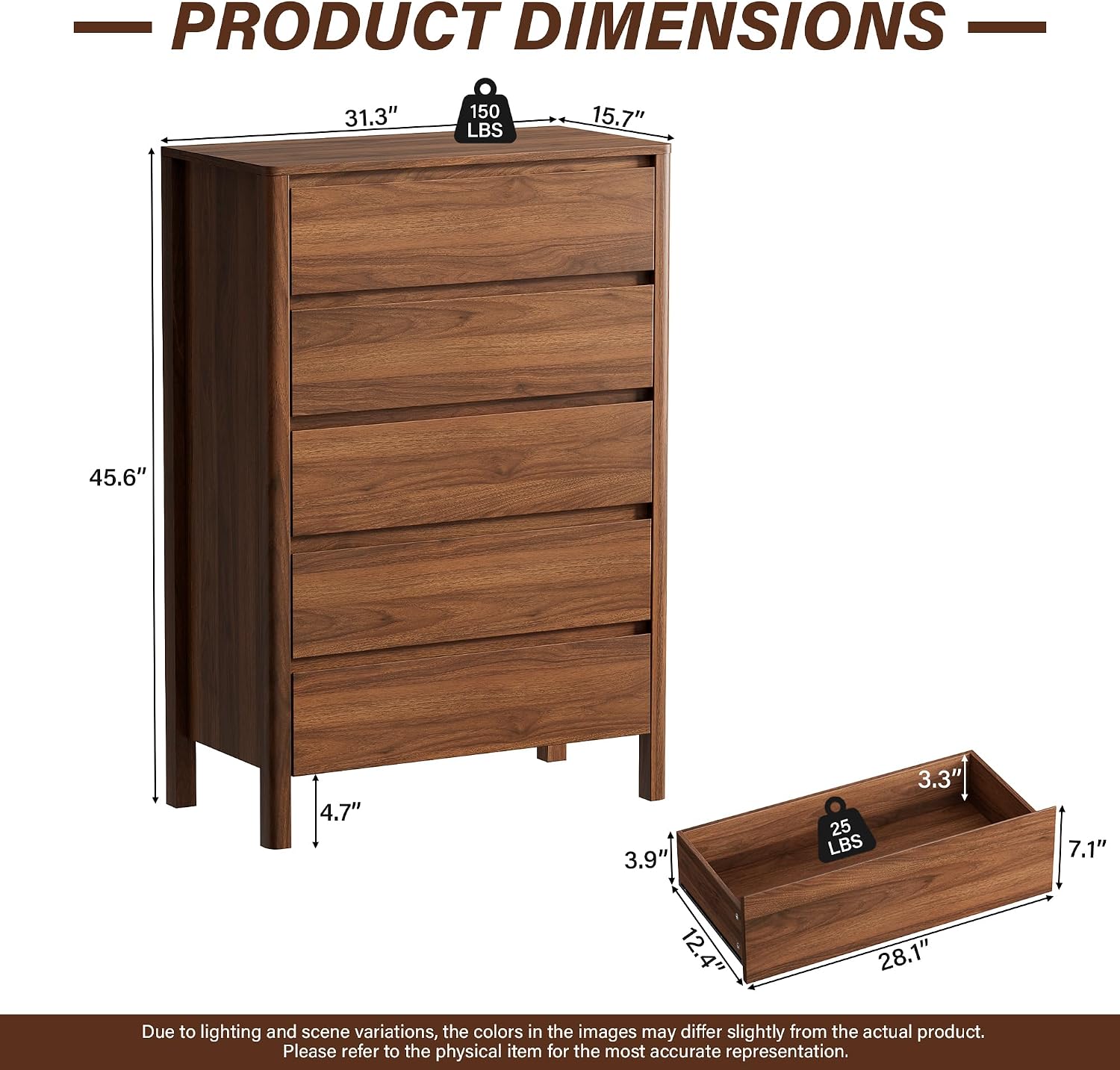 Five Drawer Wooden Storage Cab - Bedroom Furniture ulasan dan harga