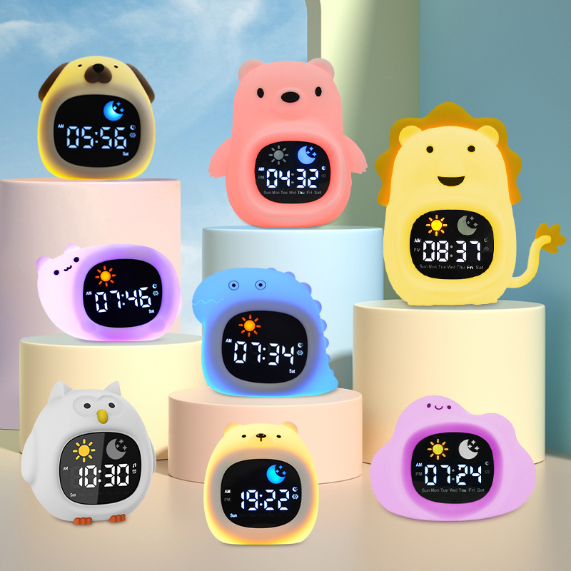 Night Light Clock Cat Baby Sle - Floating Nightstand With Led Light ulasan dan harga