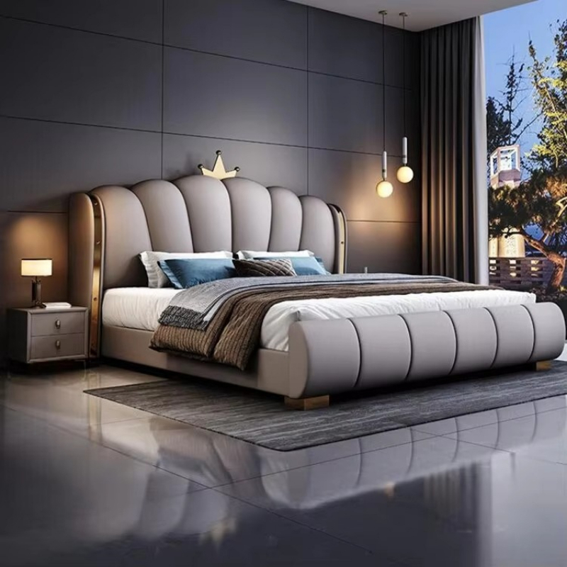 Modern Deluxe Wood Bedroom Fur - King Size Bed Frame With Storage Drawers ulasan dan harga