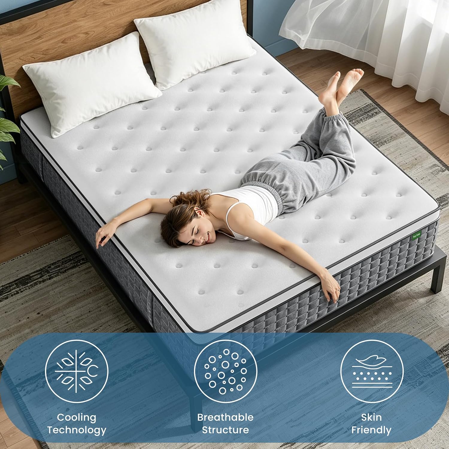 Queen Mattress,12 Inch Hybrid  - Memory Foam Mattress In A Box Queen ulasan dan harga