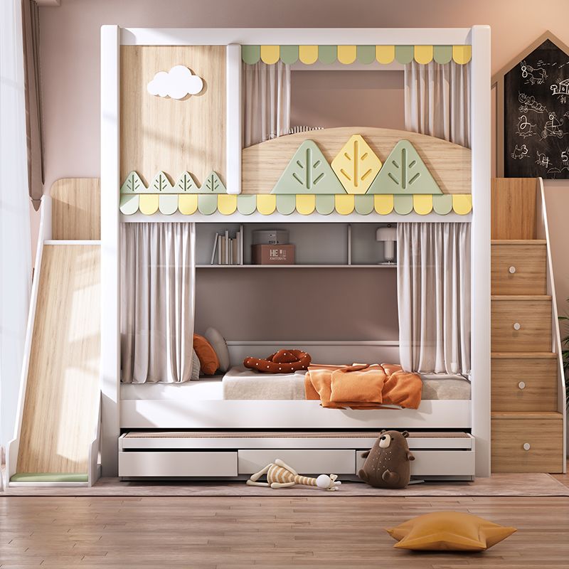 *Modern Nature Theme Kids Bunk - Bunk Bed With Stairs And Slide ulasan dan harga