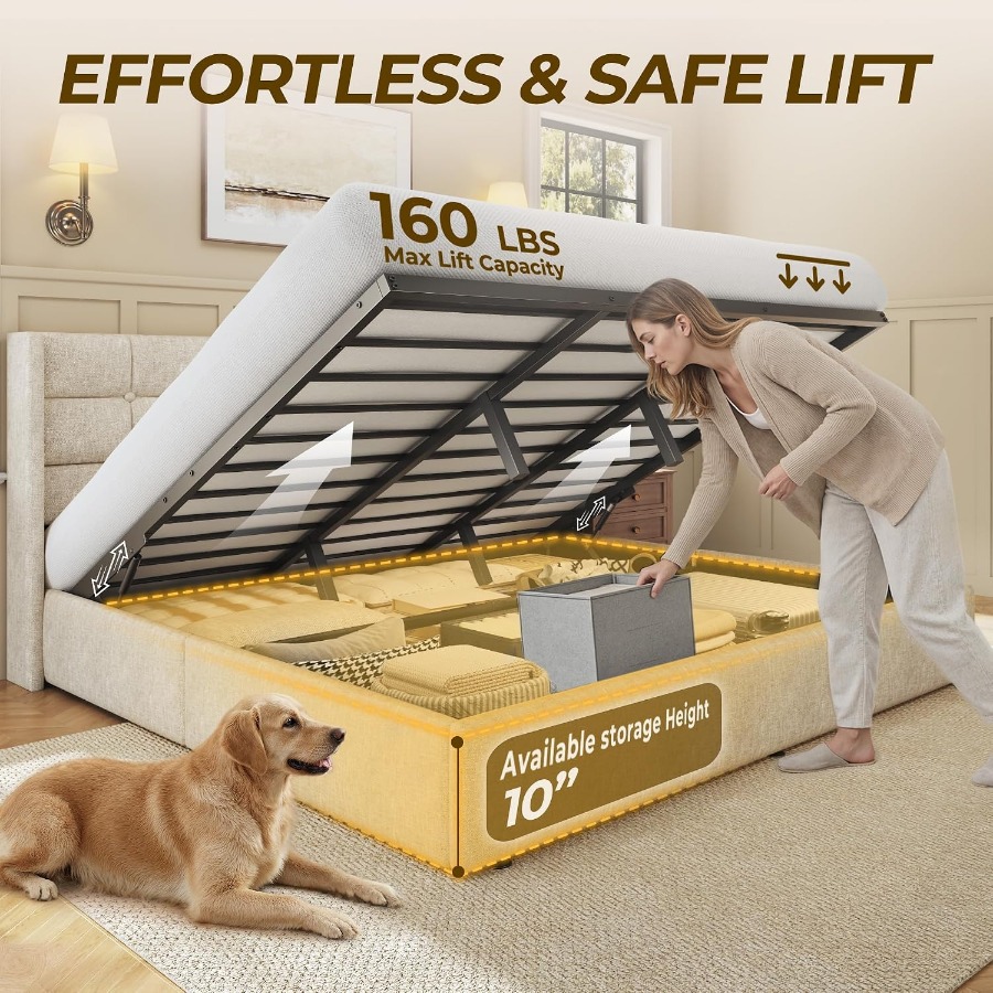 Size Lift Up Storage Bed Frame - Gas Lift Storage Bed Hydraulic ulasan dan harga