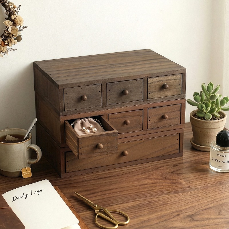Wooden Desktop Storage Box Mon - Storage ulasan dan harga