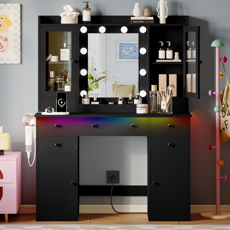 Makeup Vanity Desk with Mirror - Dressing Table Vanity With Lighted Mirror ulasan dan harga