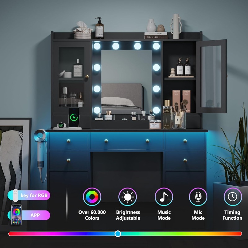 Makeup Vanity Desk with Mirror - Dressing Table Vanity With Lighted Mirror ulasan dan harga